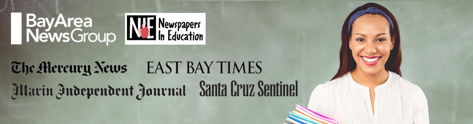 Bay Area Newsgroup Newspapers in Education.  The Mercury News, East Bay Times, Marin Independant Journal, Santa Cruz Sentinel.  Classroom Hero image.